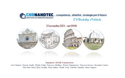 5° Workshop di Istituto Cnr Nanotec… competenze, obiettivi, strategie per il futuro – 25/11/2021